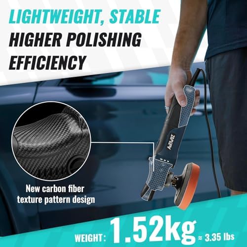 AUTIWOZ Car Polisher Buffer, 4 Inch/5 Inch Rotary Car Buffer Polisher 6 Variable Speed 2500-4500rpm, Polishing for Car Detailing Boat Sanding Polishing and Waxing, W04
