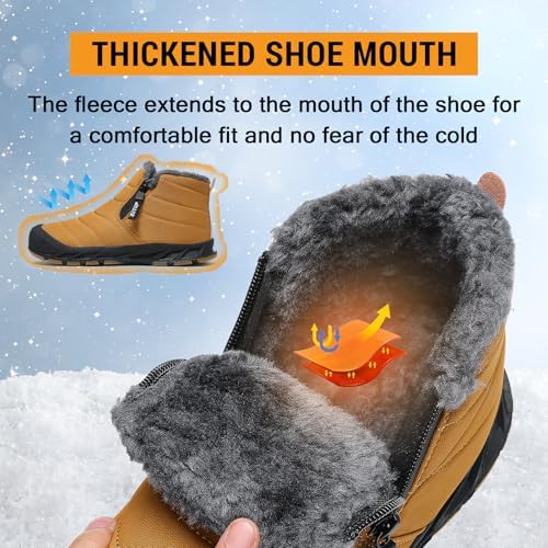 ziitop Snow Boots Mens Waterproof Winter Boots Fur Lined Warm Ankle Boots
