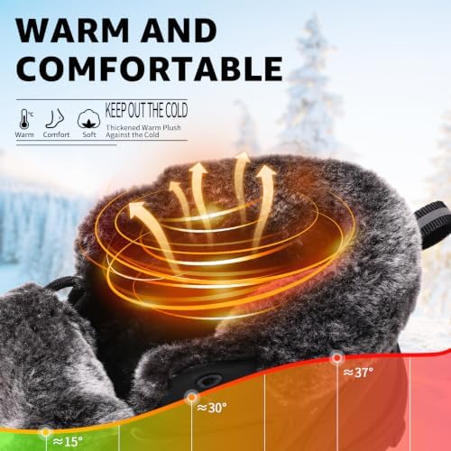 Littleplum Womens Snow Boots - Warm Fur Line Anti Slip Winter Short Boots Comfortable Lace Up Ankle Booties for Outdoor Hiking