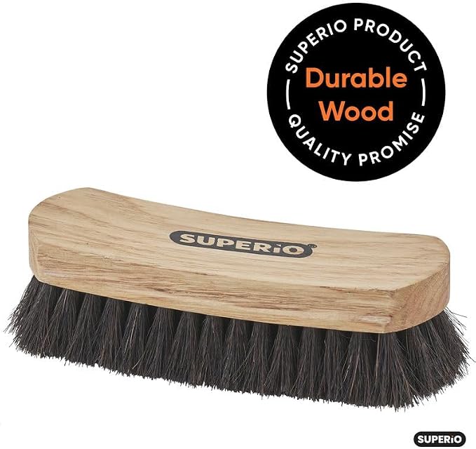 Superio Shoe Brush - Premium 7" Soft Bristles - Ideal for Cleaning and Polishing Shoes and Boots - Creates an Inimitable Shine on Leather - Sturdy and Durable,12 Pack