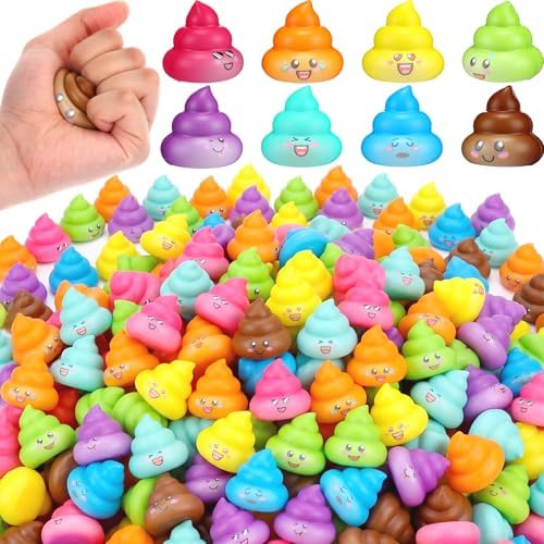 Leyndo 200 Pcs Mini Fake Poop Toys Halloween Party Favors, Bright Color