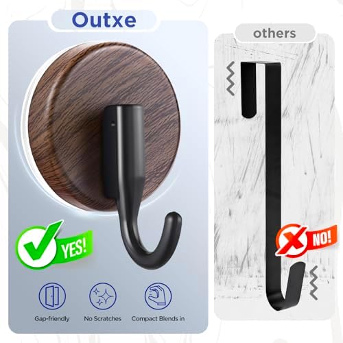 OUTXE Wreath Hanger for Front Door, Upgraded Suction Cup Reef Hook