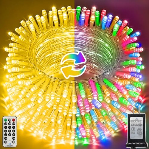 328 FT 1000 LED String Lights Outdoor Indoor, Christams String Lights Waterproof 8 Modes & Timer, Fairy Lights Plug in for Bedroom, Weeding, Patio, Party, Holiday,Christmas Decor