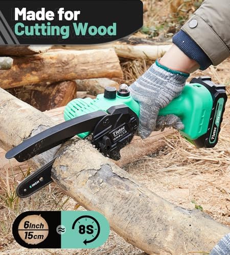Tietoc Mini Chainsaw 6-Inch with 2 Batteries, Electric Saw Gifts for Women Dad Husband Gardener, Cool Gadgets for Men 2026, Mens Gifts for Birthday Anniversary Christmas for Adults Men Dad