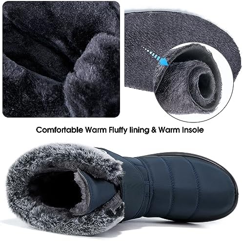 Reimferce Womens Snow Boots for Winter: Comfortable & Warm for All Day Wear - Waterproof Non Slip Booties for Commute Outdoor Walking