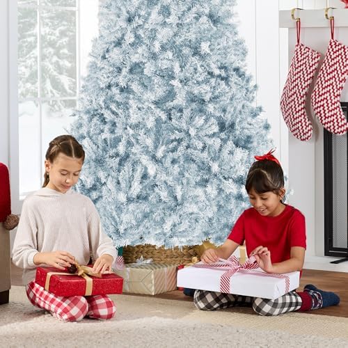 Best Choice Products Artificial Christmas Tree, 6ft Premium Unlit Pine Design, Dense Branches Realistic Holiday Décor w/Easy Assembly - Ice Blue