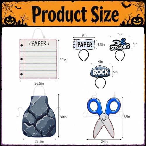 Halloween Rock Paper Scissors Costume,Trio Group Outfit with Headband