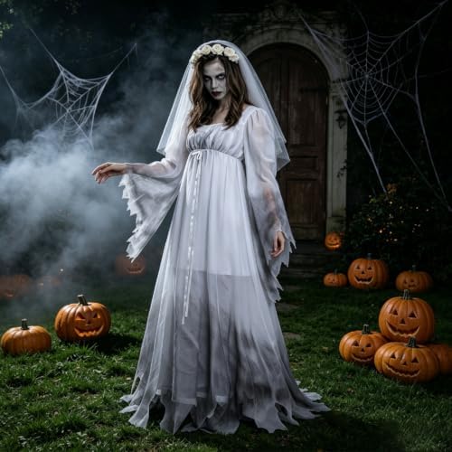 Women Dead Bride Halloween Costume for Adult Horror Themed Cosplay