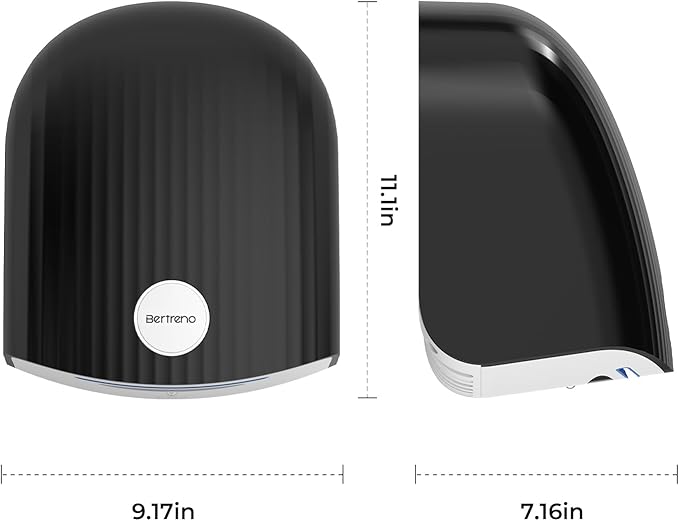 Commercial Hand Dryer Bathroom 110V Compact Electric Hand Dryers for Bathrooms Commercial High Speed Plug in Hand Dryers Home LED Work Light and Low Noise Black