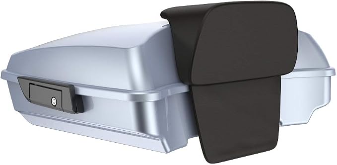 Advanblack Road Glide Tour Trunk Pack Brilliant Silver Razor Tour Trunk Pack Backrest Pad for '97-'25 Harley Touring Road King Street Glide Electra Glide CVO models