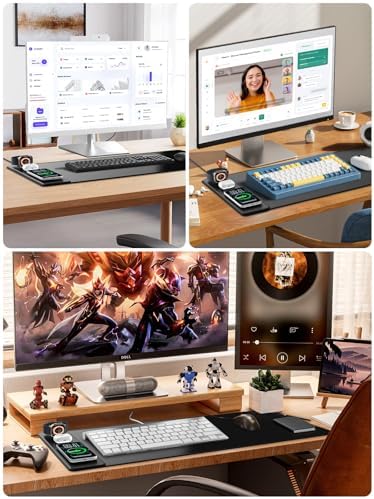 Magnetic Wireless Charging Mouse Pad, 31.5"x15.8" Large Desk Mat