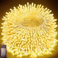 Pooqla 200 LED String Lights Indoor Outdoor, 66 ft Warm White Christmas Lights Plug in with Timer, Connectable 8 Modes Waterproof Clear Wire Twinkle Fairy Lights for Bedroom Party Classroom Decor