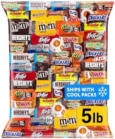 Chocolate Candy Variety Pack 5 lb - Individually Wrapped Fun Size Candy