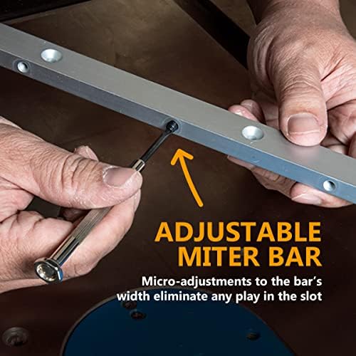 POWERTEC Crosscut Sled Miter Bar for Table Saw Sled, 3/4" x 3/8" x 24" with Predrilled Holes & Screws for Router Table, Bandsaw, Taper Jig, Table Saw Accessories for Woodworking, 1PK (71519)