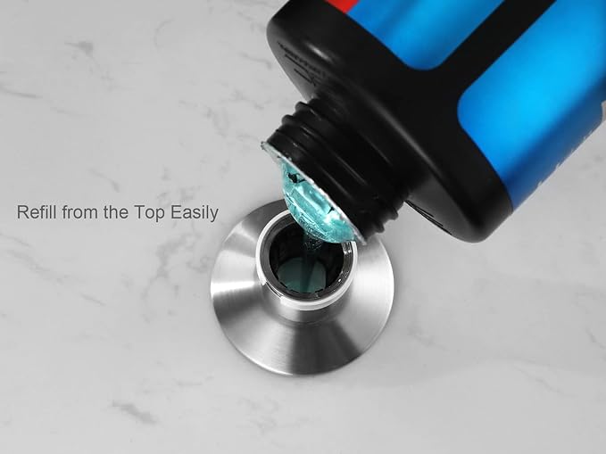 AguaStella ASF026BN Built in Soap Dispenser Brushed Nickel for Kitchen Sink with Soap Bottle Countertop Pump