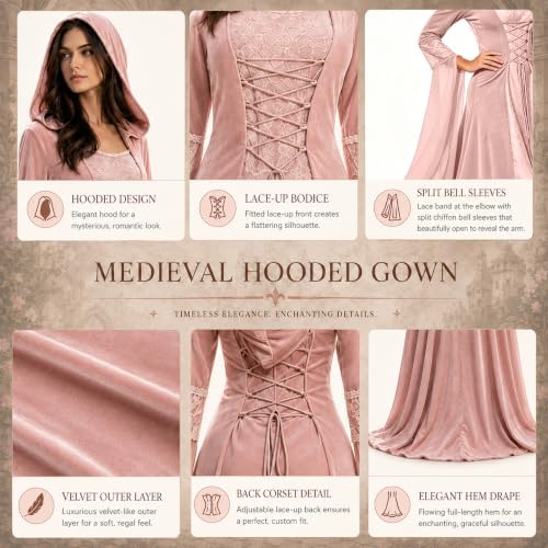 Women Deluxe Witch Dress Renaissance Vampire Halloween Costume