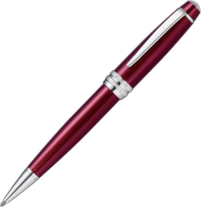 Cross Bailey Red Lacquer Ballpoint Pen - Refillable Pen for Long-Lasting Use - Smooth Writing - Comfortable Grip - Stylish Distinctive Look - Black Ink - Corporate Gifts