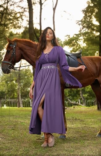 Scarlet Darkness Renaissance Costume Women Pirate Medieval Maxi Dress