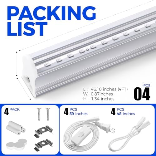 Barrina UV LED Blacklight Bar, 22W 4FT, T5 Bulb for Glow Party, Halloween