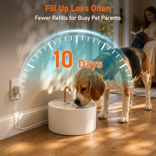 DOOOB Ceramic Dog Water Fountain, 4L/135oz Ceramic Cat Water Fountain
