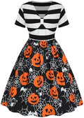 ZEZCLO Women's Plus Size Halloween Dress Pumpkin Halloween Costume Dresses