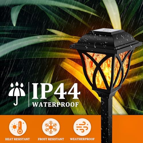 GIGALUMI Solar Lights Outdoor Waterproof, LED Solar Garden Lights