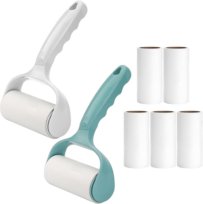 7 Pack Lint Removers w/Handle Super Sticky Pet Hair Rollers Clothes Carpet | Efficiently removes long and short floating fur from cats and dogs, and can clean carpets, sofas, bedding, and clothing