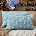 DFXSZ Christmas Tree Pillow Covers 12x20 Set of 2 Christmas Decor Blue
