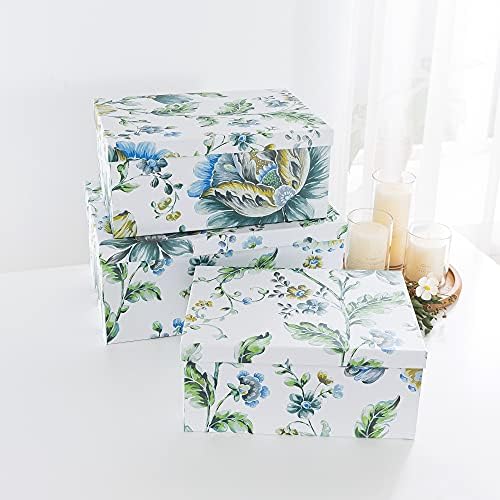 Soul & Lane - Breezy Bloom Floral Storage Boxes with Lids, Set of 3