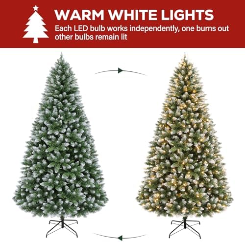 Hykolity 6 ft Prelit Artificial Christmas Tree with 250 Warm White LEDs