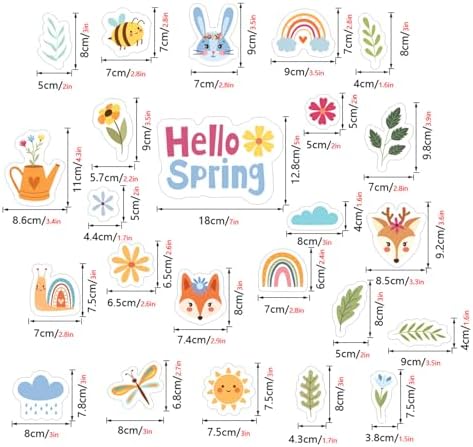Easter & Spring Forest Magnets - 24Pcs Woodland Animal Fridge Magnets Set, Fox Deer Butterfly Sun Rainbow, Cute Spring Decor for Kids, Easter Basket Stuffers, Classroom & Refrigerator (E)