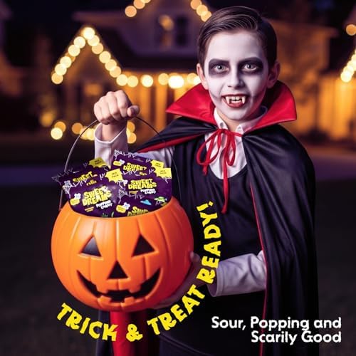 Sweet Dreams Popping Candy Ghost Lollipop, Sour Dip, 48 Bags, 144 Pouches