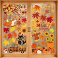 Thanksgiving Decorations - Reusable Static Window Clings for Glass
