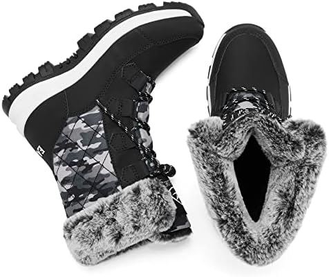 EARLDE Women's Snow Boots Waterproof Mid-Calf Winter Boots