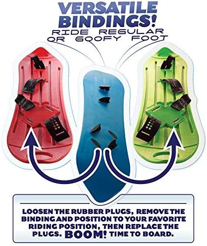 The Original Geospace Sledsterz Kids Beginner Snowboard for Winter Fun on Snow, with Adjustable Step-in Bindings; for Kids Between 4 to 12 Years Old