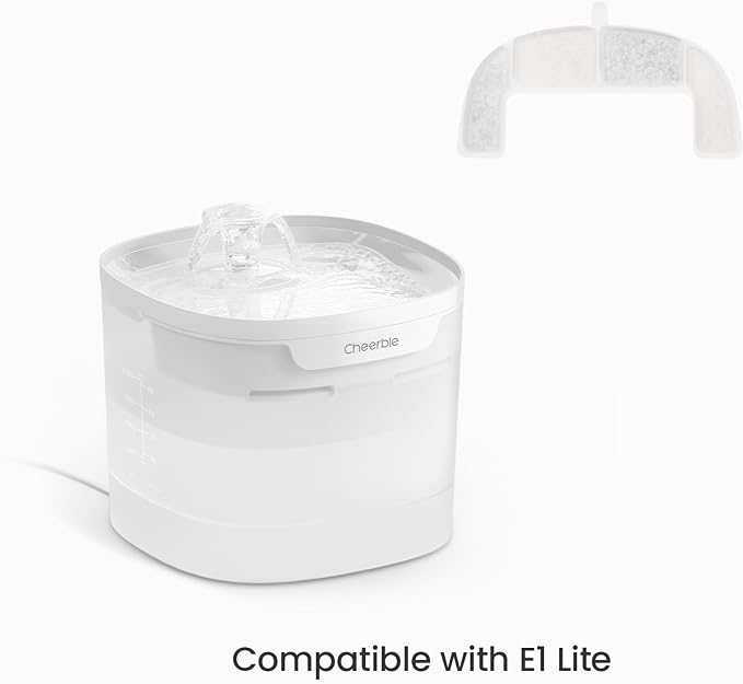 Cheerble Pumpless Pet Water Elfin Fountain E1 Lite Replacement Filter-8-Pack