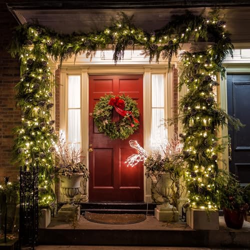 Twinkle Christmas Lights 33ft 100 LED 8 Modes with Timer, Connectable Xmas Tree Mini Lights for Indoor Outdoor Home Party Patio Garden Holiday Warm White