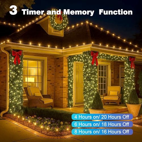 394FT Warm White Christmas Lights, 1200 LED Outdoor String Light