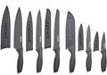 Cuisinart Knife Set, 12pc Ceramic Coated Knife Set with 6 Blades & 6 Blade Guards, Lightweight, Stainless Steel, Durable & Dishwasher Safe (Soft Black)