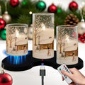Snowman Glass Flameless Candles Rechargeable Battery Operated