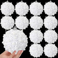 Riceshoot 12 Pcs 6 Inch Christmas Ball Ornaments Pearl Sequin,White