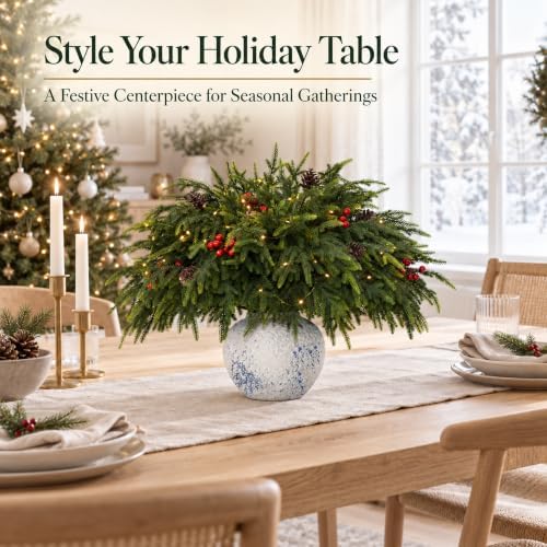 20-Piece Set 23" Norfolk Pine Stems, Norfolk Pine Branches with LED Lights