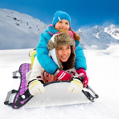 Foldable Snow Sled 45"×18", Pink