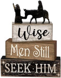 Lineshading 4 Pcs Christmas Table Decor, Wise Men Still Seek Him Sign