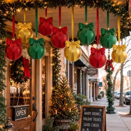 12 Set 12'' Large Christmas Inflatable Balls Ornament Ceiling Outdoor Decor