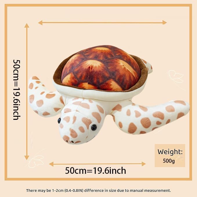 ELAINREN Giant Sea Turtle Stuffed Ocean Theme Pillow/19.6''