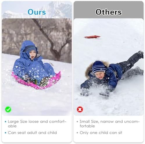 Two-Person, Two-Seater Thickened Sledges, Two-Handle Children's Sledges, Frost-Resistant and Wear-Resistant Sledges, Sledges with Pull Ropes