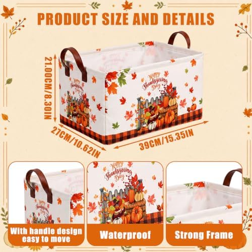 CHENGU 6 Pack Fall Storage Bins Thanksgiving Turkey Pumpkin Baskets Gift