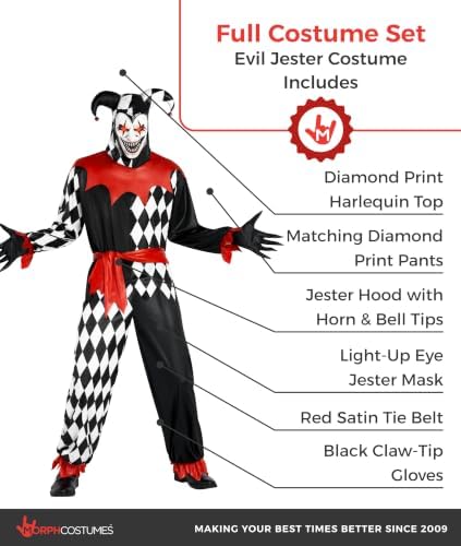 Morph, Jester Costume Men, Jester Outfit, Halloween Costumes for Men