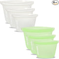 Reusable Freezer Bags, Platinum Silicone for Food Storage Stand-Up 6-Pack | BPA-Free Platinum Silicone Bag for Meal Prep, Travel, Lunch, Kitchen Organization, Microwave, Oven & Dishwasher Safe 3 Sizes